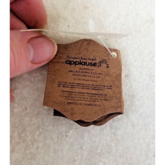 1985 Applause Raikes Bear Jamie 5453 Jointed Teddy Bear Wood Face & Feet vntg - Picture 9 of 10